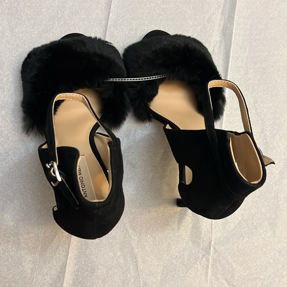 Antonio Melani Kayleigh Ankle Strap Rabbit Fur heels - Picture 2 of 10
